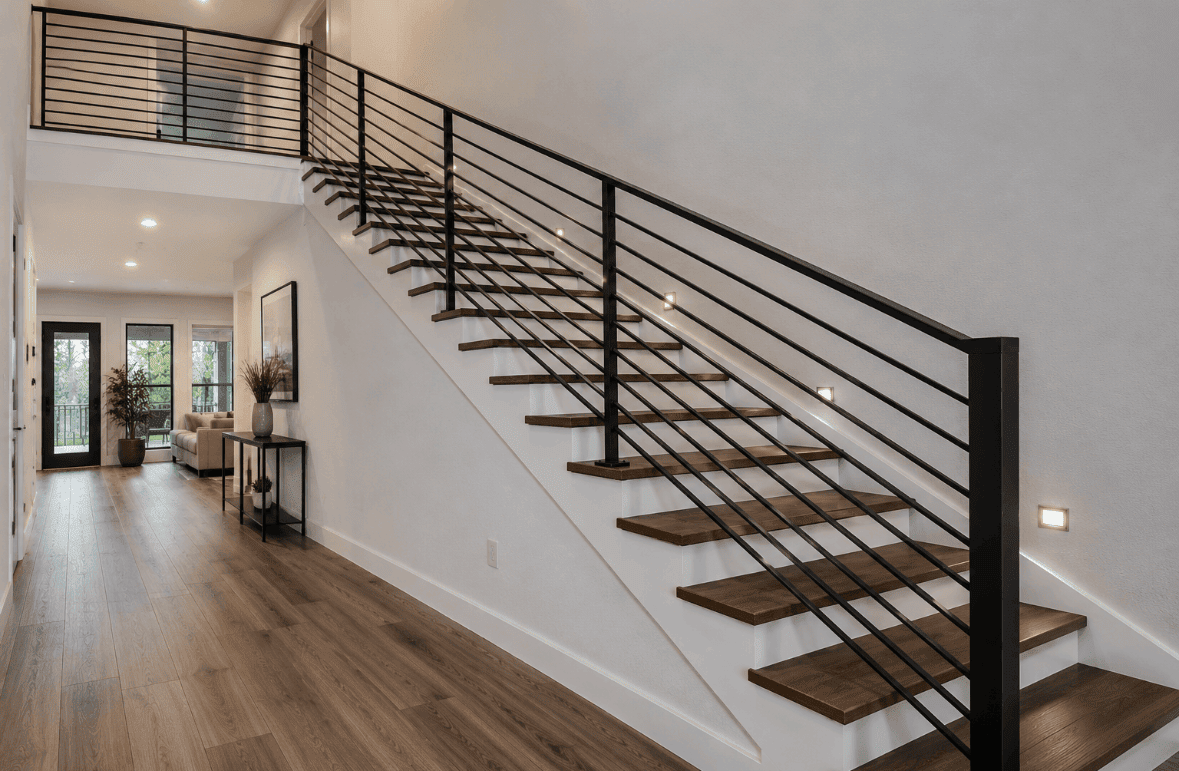 Custom modern steel railings for a residential home
