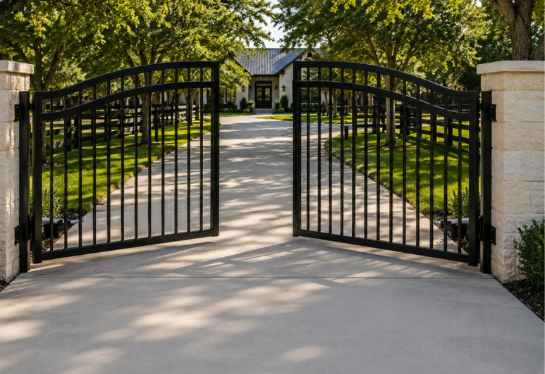 Custom steel swing gates built for security, durability, and a welcoming entrance to your property.